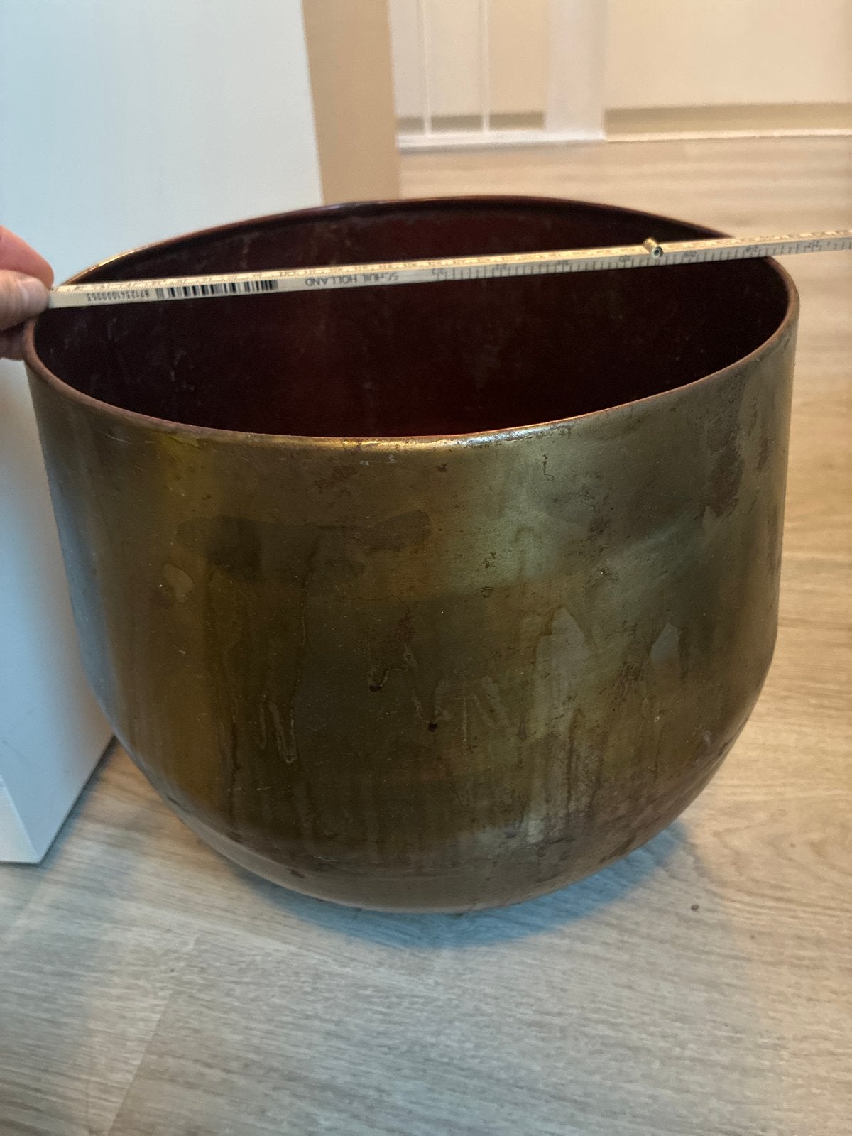 Grote koperen bloempot - 30cm diameter, Antiek en Kunst, Ophalen