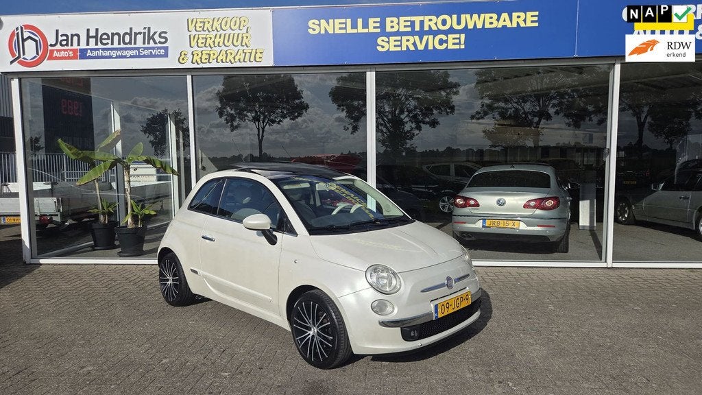 Fiat 500 1.2 Lounge, Auto's, Fiat, Bedrijf, Te koop, ABS, Airbags, Airconditioning, Bluetooth, Elektrische buitenspiegels, Elektrische ramen