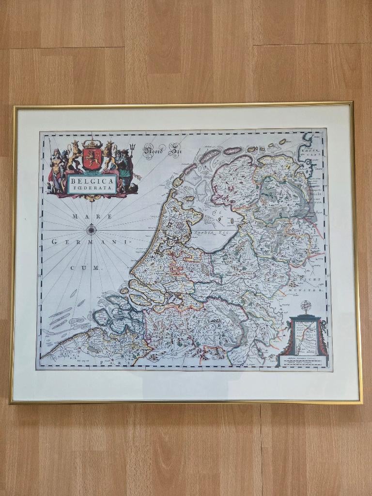Landkaart, Boeken, Atlassen en Landkaarten, Voor 1800, Nederland, Ophalen, Onbekend