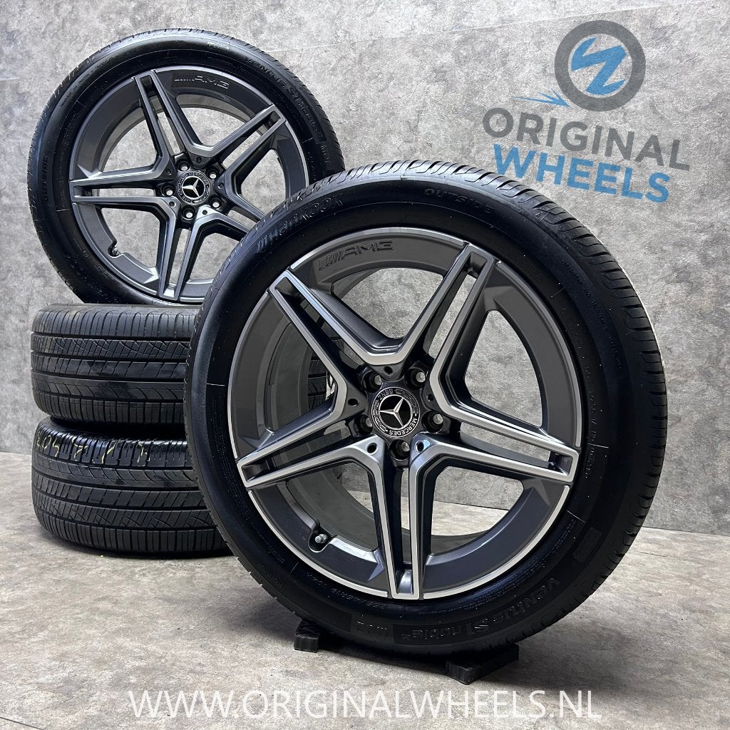 19 inch originele AMG velgen + zomerbanden Mercedes S klasse, 19 inch, Gebruikt, 255 mm, Banden en Velgen