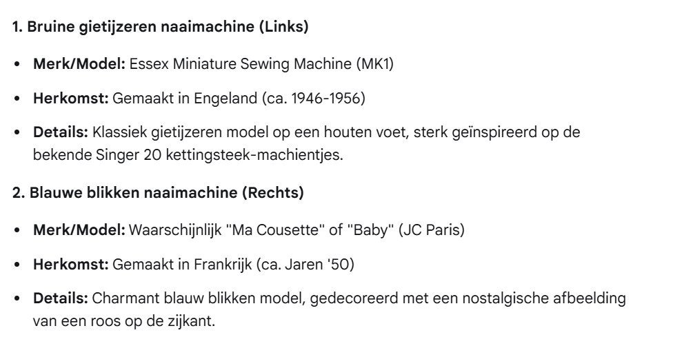 OUDE SPEELGOED  NAAIMACHINES, Ophalen, Zo goed als nieuw, Gebruiksvoorwerp