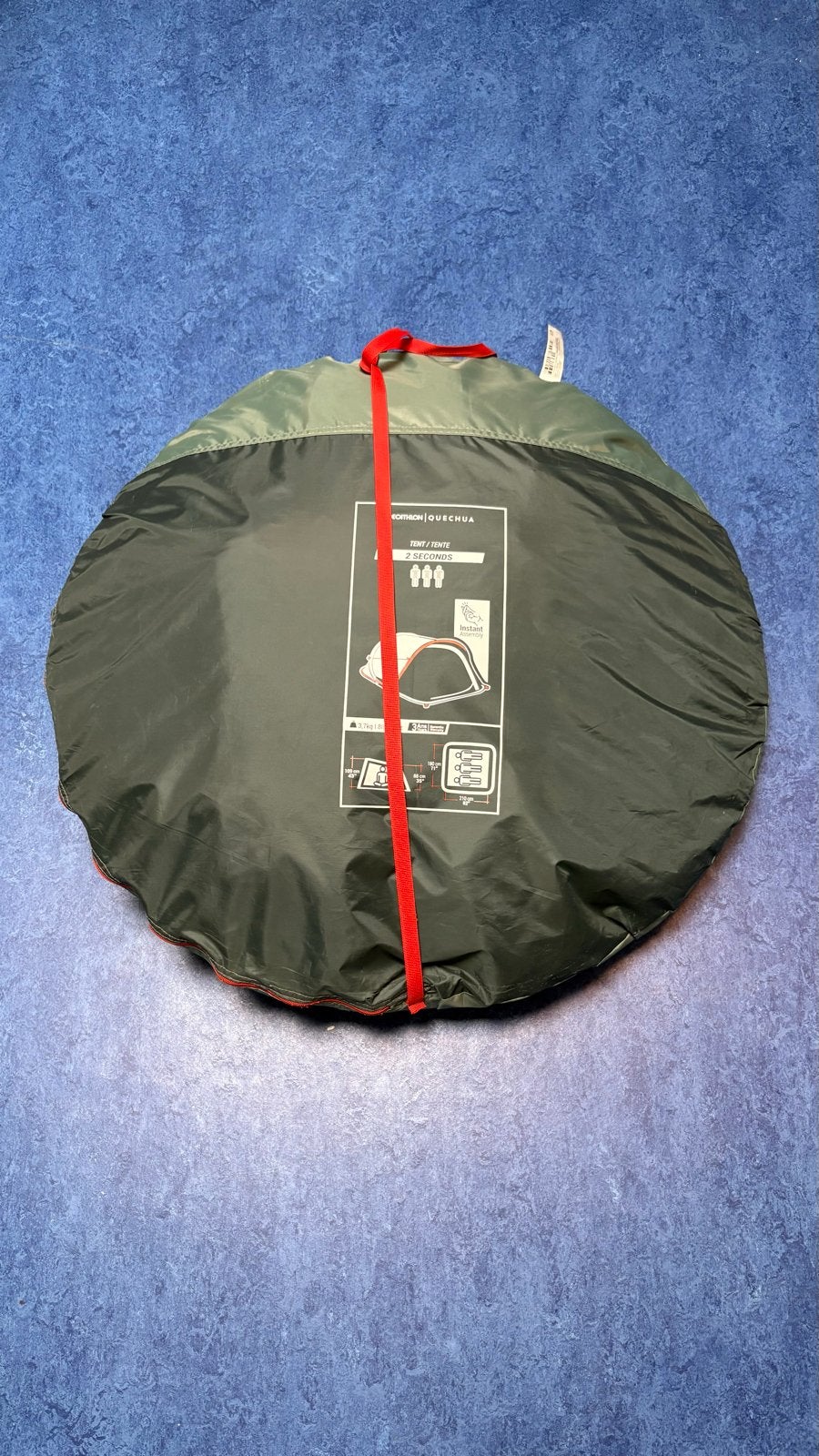 Decathlon Quechua 2 Seconds 3-persoons tent ZGAN, Caravans en Kamperen, Tenten, Ophalen, Zo goed als nieuw, Tot en met 3