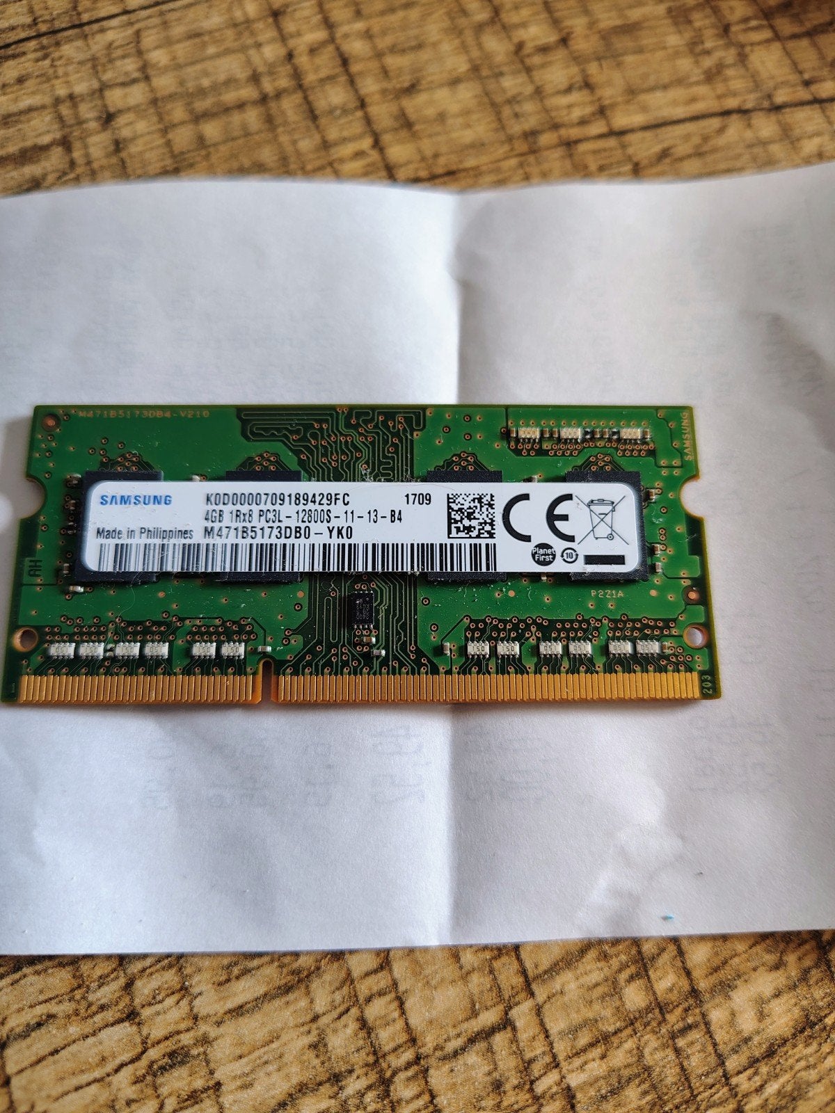 Samsung 4GB DDR3L-1600MHz Laptop Ram, Gebruikt, DDR3, Ophalen of Verzenden, Laptop