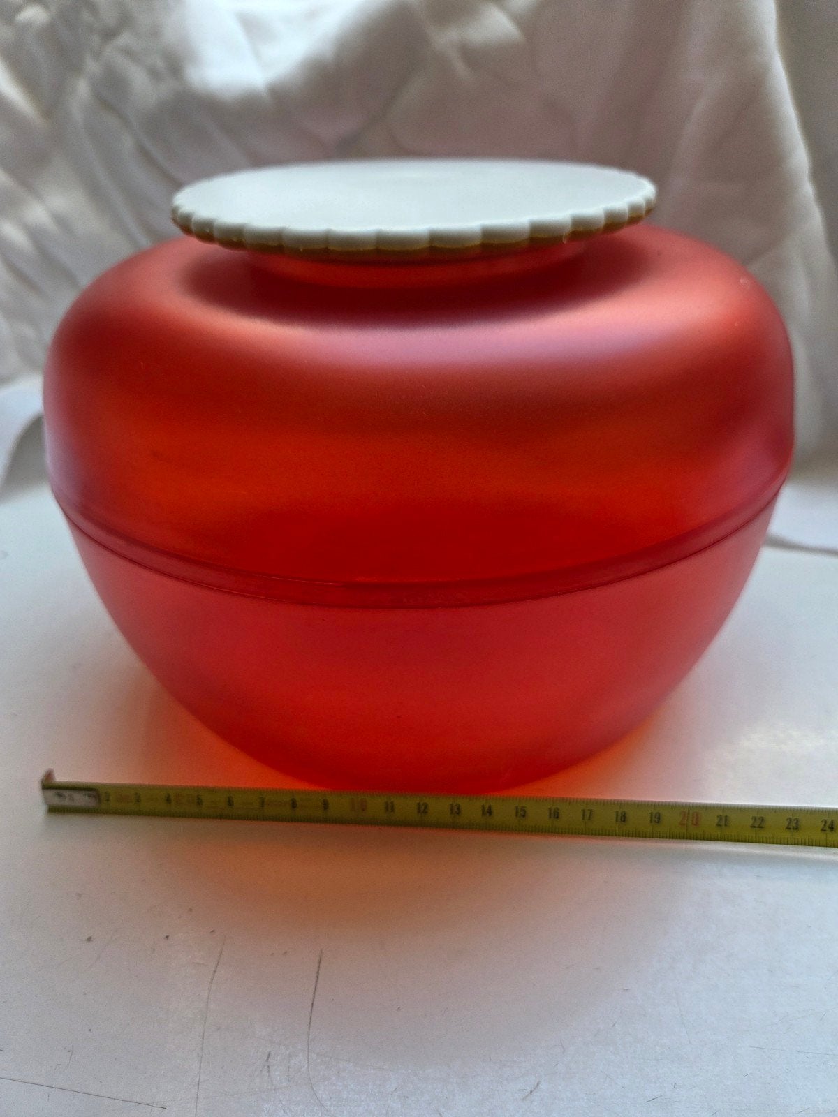 Vintage doos rood met wit deksel, Ophalen of Verzenden, Nieuw
