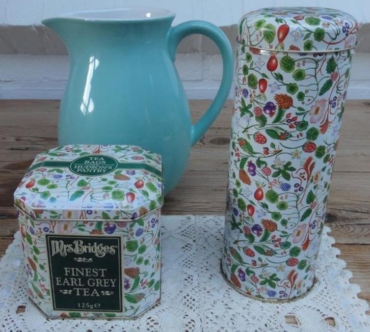 Engels koekblikje , bloemetjes, Hudson's Pantry, Ophalen of Verzenden, Gebruikt, Overige, Overige merken