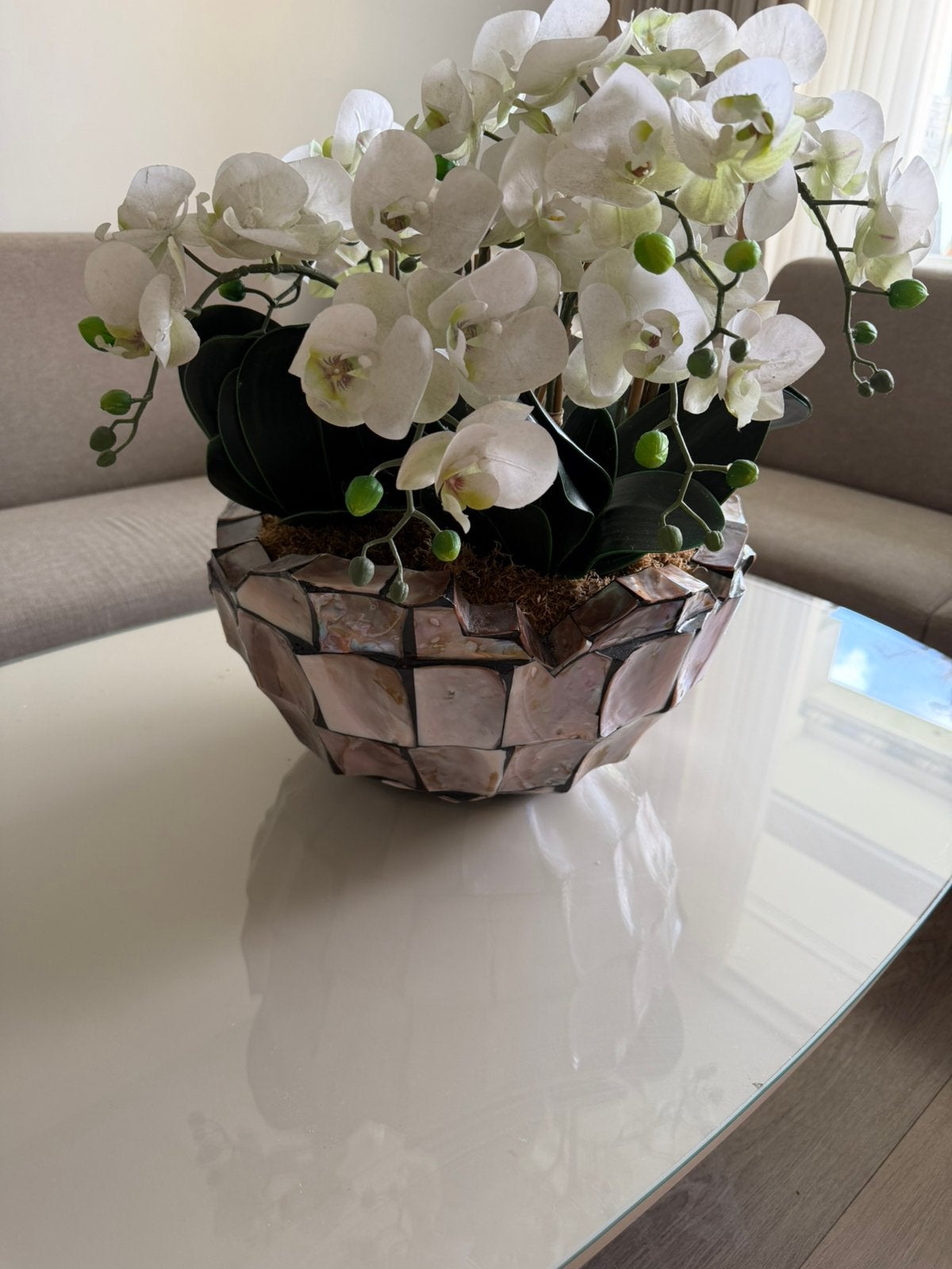 Mooie bloemen pot met mooie nep bloemen te koop, Ophalen of Verzenden, Zo goed als nieuw