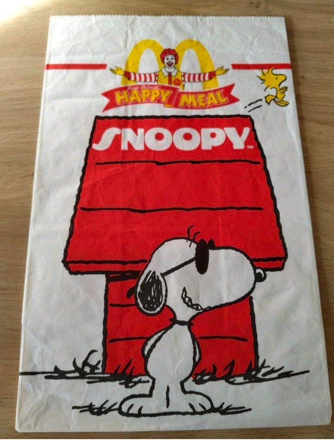 Vintage McDonald's Happy Meal Snoopy papieren zak 2002, Verzamelen, Ophalen of Verzenden, Snoopy, Gebruikt, Beeldje of Figuurtje