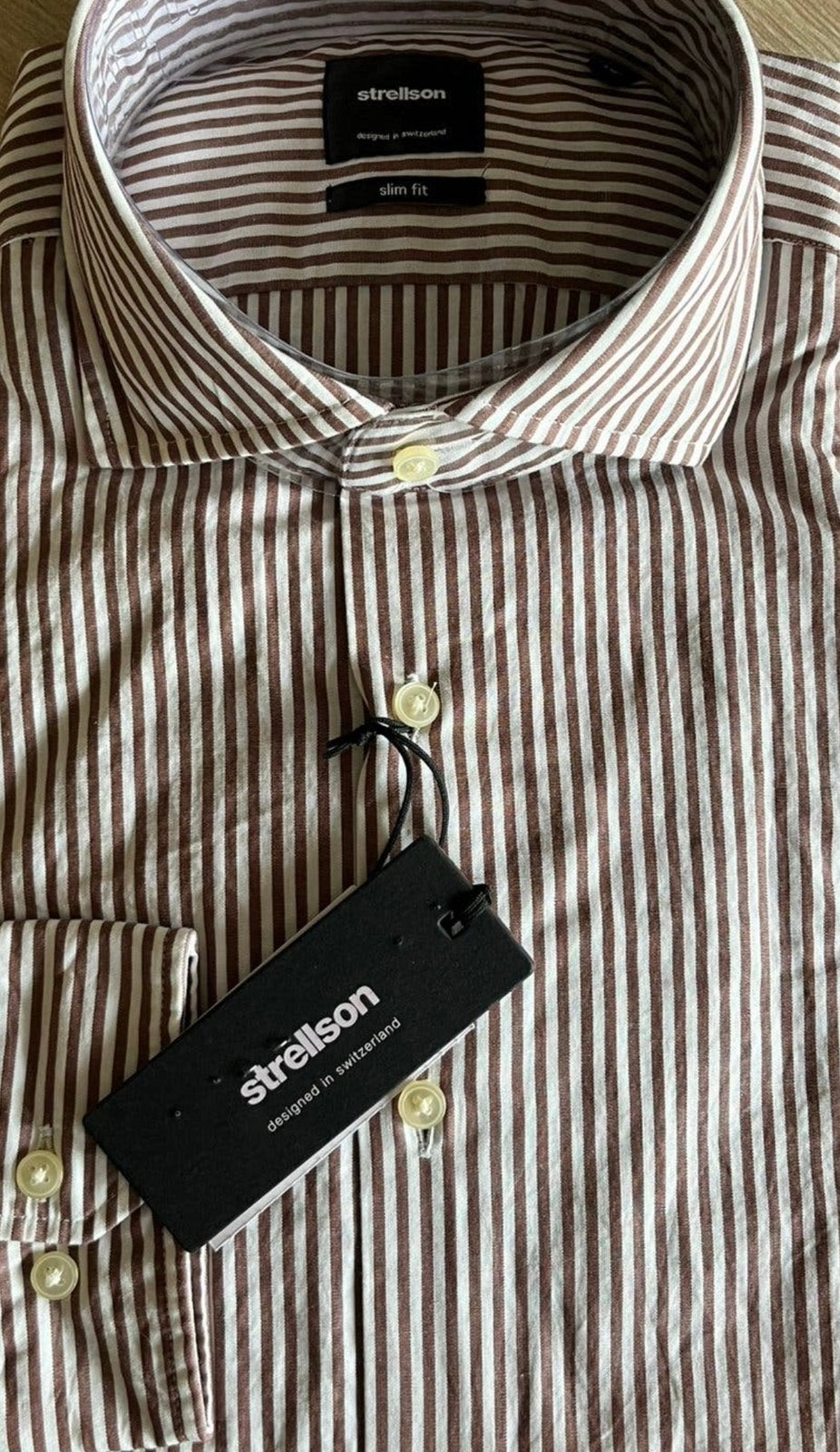 Strellson slimfit overhemd, maat 38, nieuw, wvp €79,95, Overige kleuren, Halswijdte 38 (S) of kleiner, Nieuw, Ophalen of Verzenden
