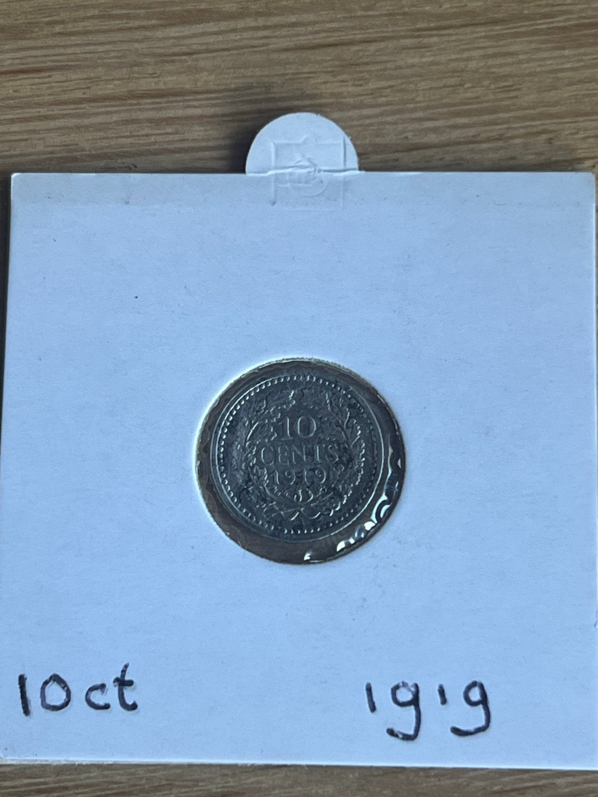 Zilveren dubbeltje 1919 Koningin Wilhelmina, Ophalen, Zilver, 10 cent, Koningin Wilhelmina
