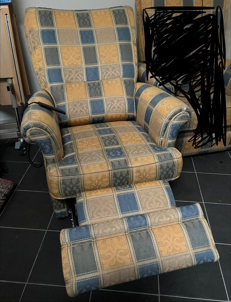 Fauteuil, met relaxbediening, gestoffeerd, Ophalen, Gebruikt, Klassiek, 75 tot 100 cm