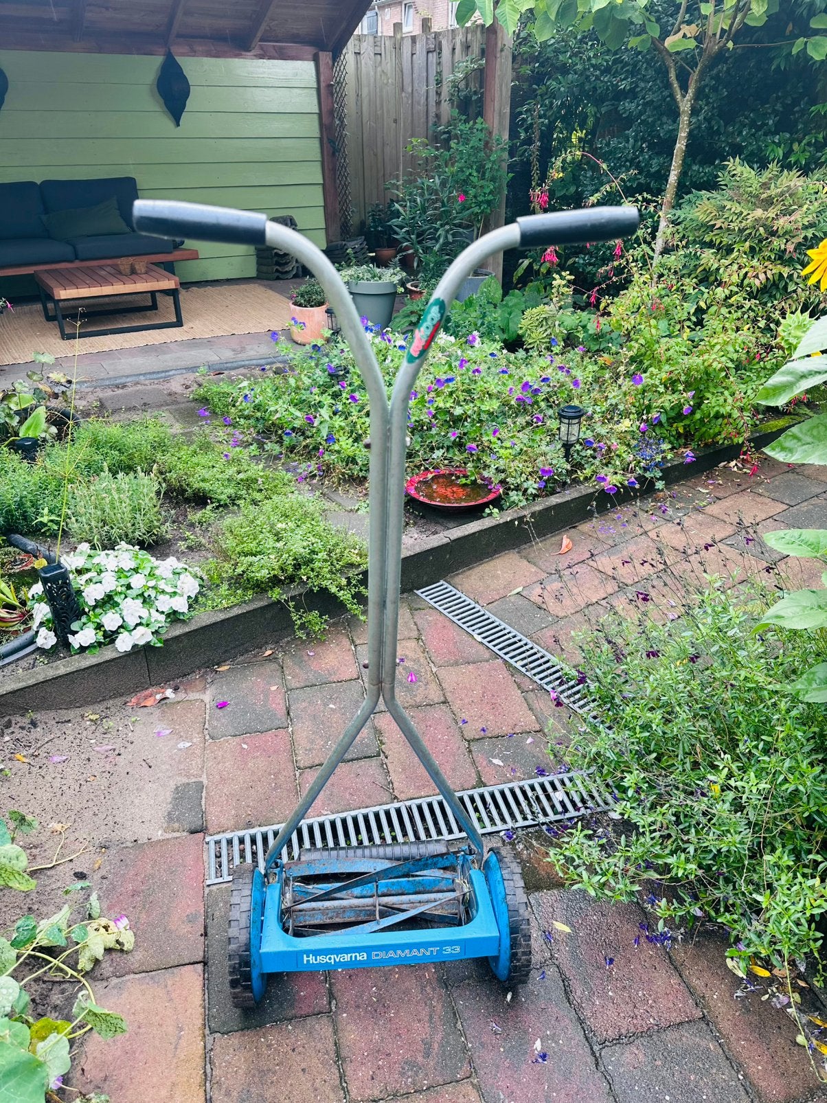 Husqvarna Diamant 33 handgrasmaaier, Tuin en Terras, Grasmaaiers, Ophalen, Gebruikt, Handgrasmaaier, 30 t/m 39 cm