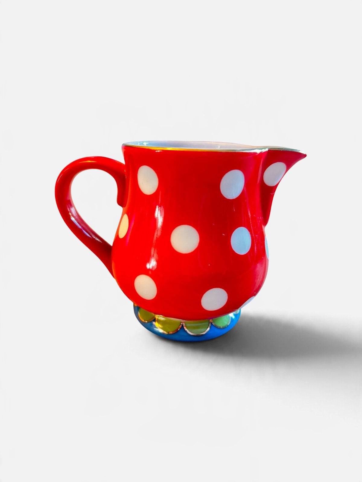 Oilily rood met witte stippen melkkannetje, Kan, Overige merken, Keramiek, Ophalen of Verzenden