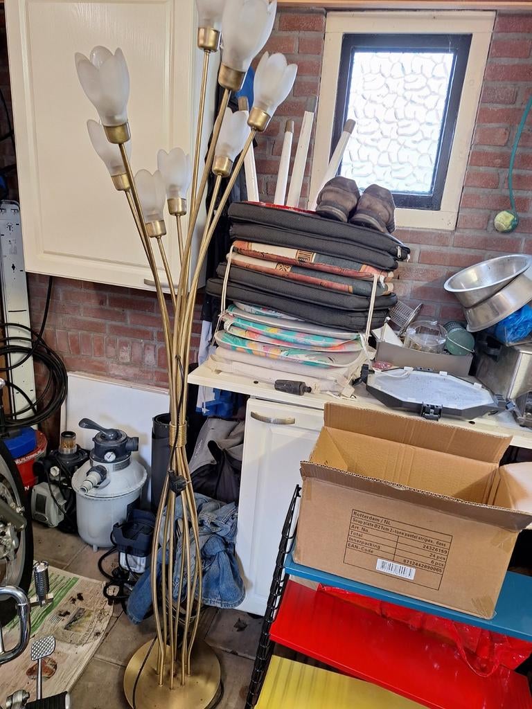 Staande lamp messing, Ophalen, Zo goed als nieuw, 150 tot 200 cm