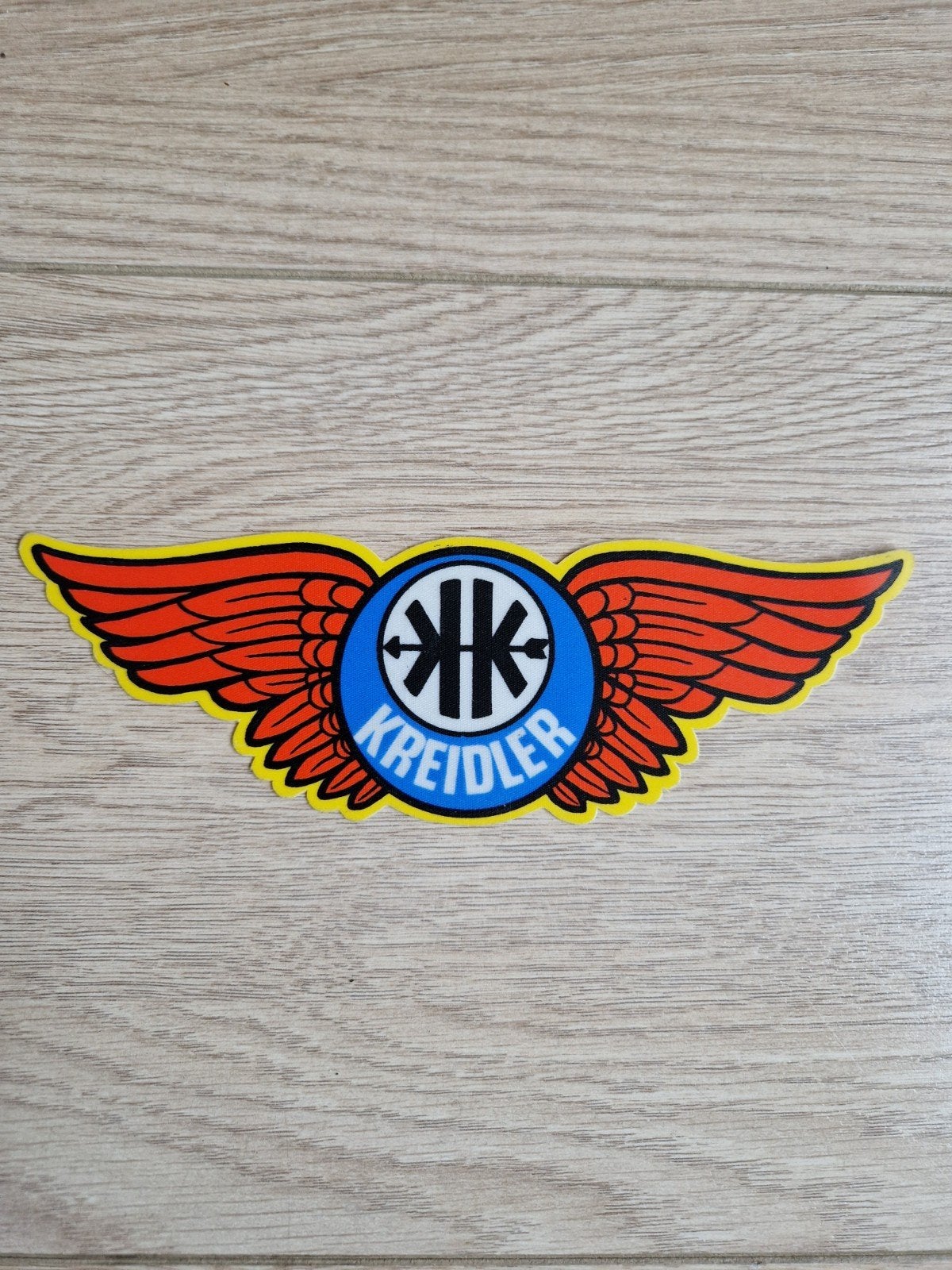 Vintage Kreidler sticker stof/linnen, Ophalen of Verzenden, Nieuw, Sticker