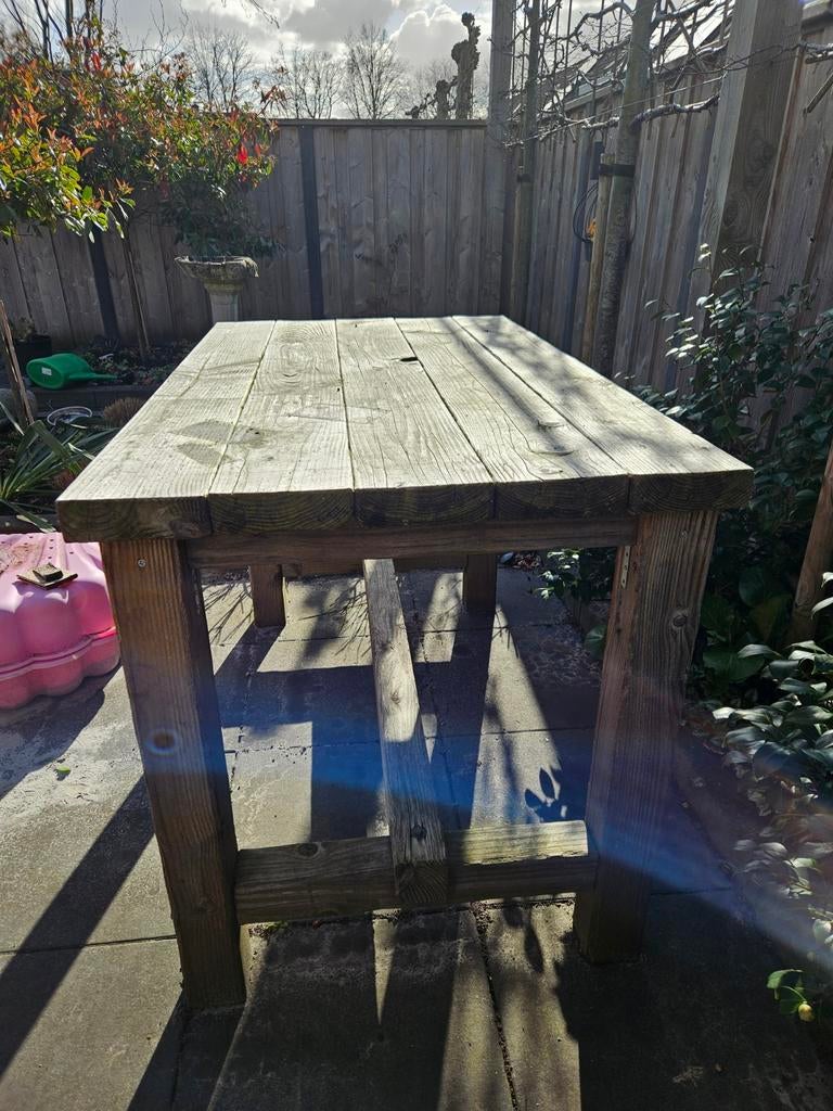 Robuuste stamtafel, Ophalen, Hout, 2 zitplaatsen