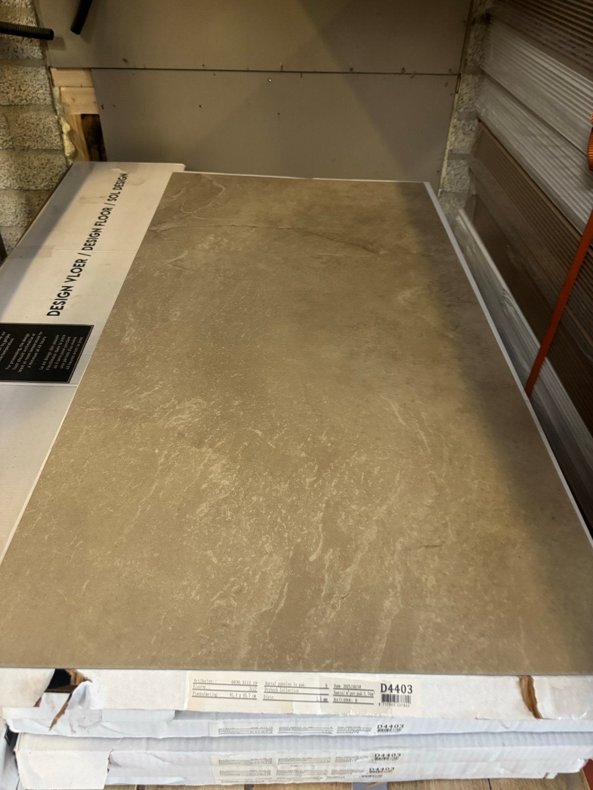 37m² PVC Marmer Look Tegels 45x90cm, Ophalen, 40 tot 60 cm, Nieuw, 10 m² of meer