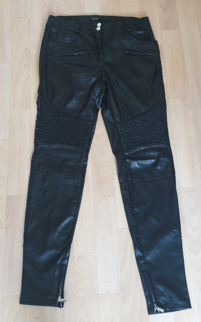 Stoere Coolcat stretch PU leder maat L broek/legging NIEUW, Verzenden, Zwart, Maat 42/44 (L), Nieuw