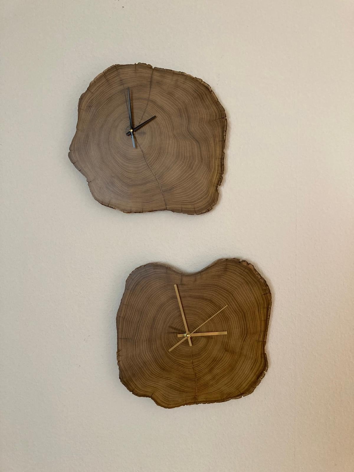 klok op houtschijf, Ophalen, Wandklok