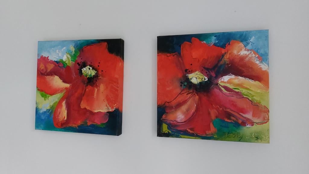 2 Luik papavers van Tilly Wils, Antiek en Kunst, Ophalen