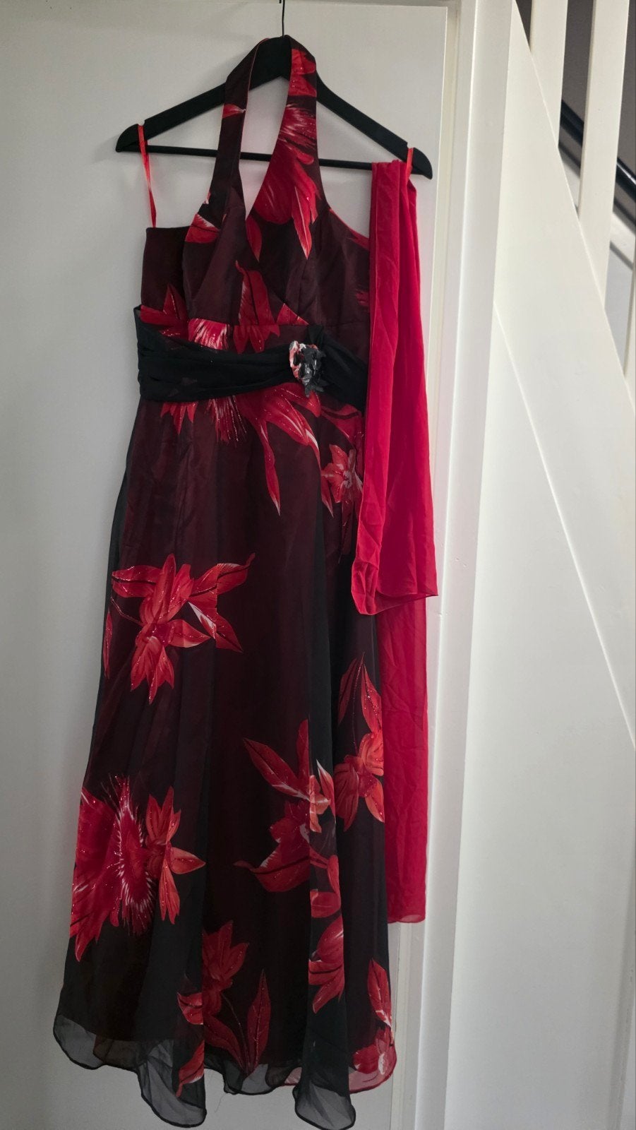 Elegante avondjurken, Ophalen, Meerkleurig, Maat 42/44 (L), Onder de knie