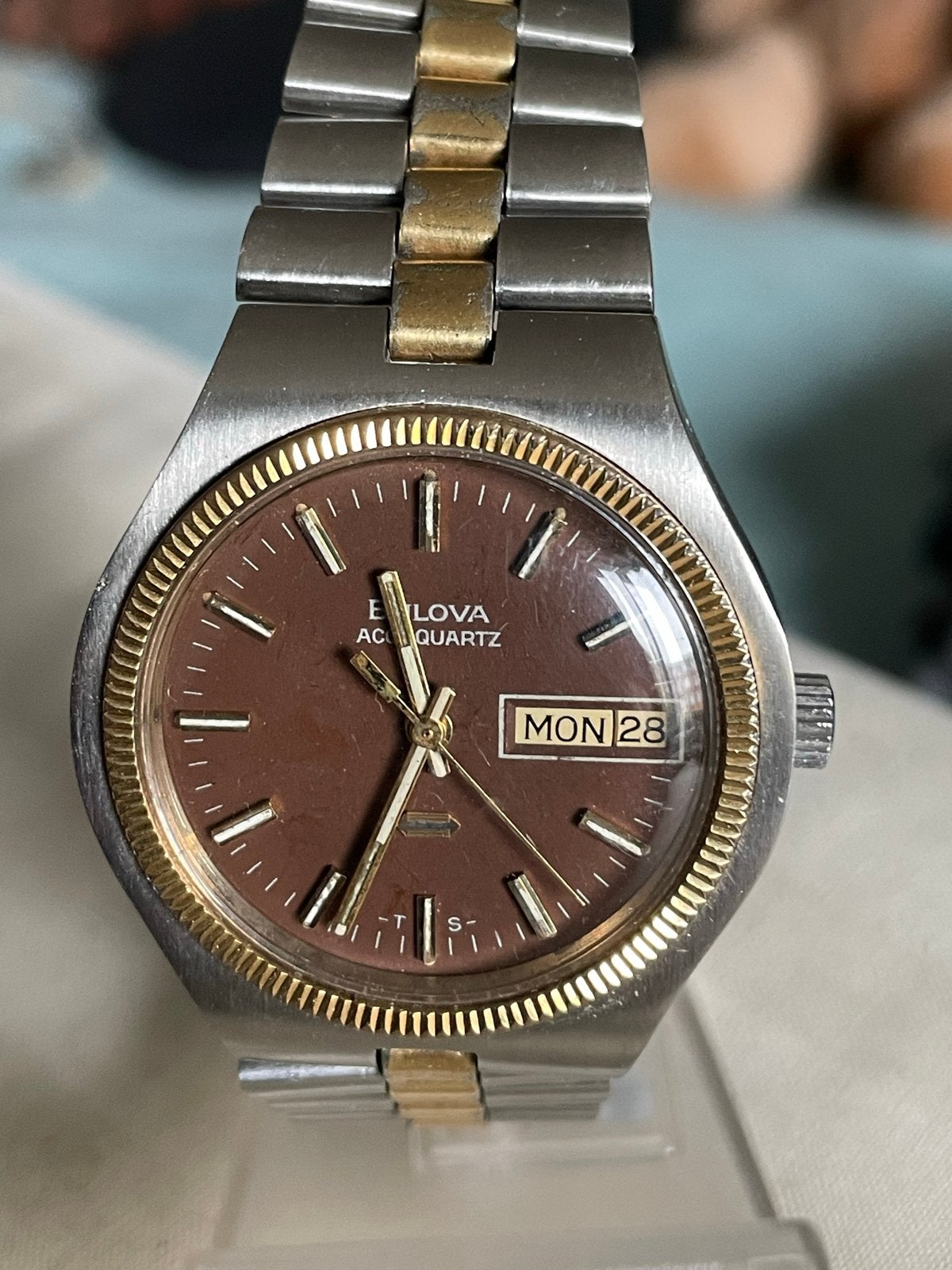Bulova Accutron Polshorloge - Dag & Datum - 1978, Staal, Met bandje, Polshorloge, Bulova