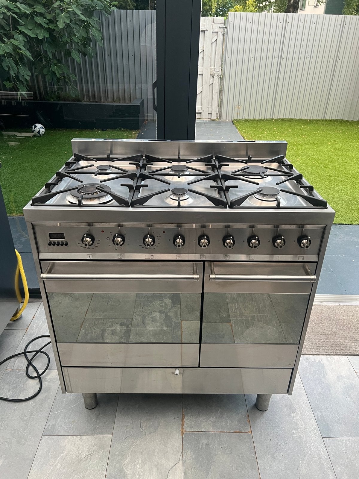 Gasfornuis 90 cm Smeg dubbel oven, Witgoed en Apparatuur, Fornuizen, 60 cm of meer, Ophalen of Verzenden, Zo goed als nieuw, Gas
