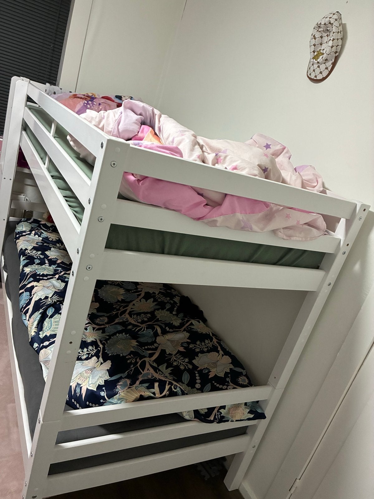 Stevig wit stapelbed voor kinderen, Gebruikt, 90 cm, 160 tot 180 cm, Tweepersoons