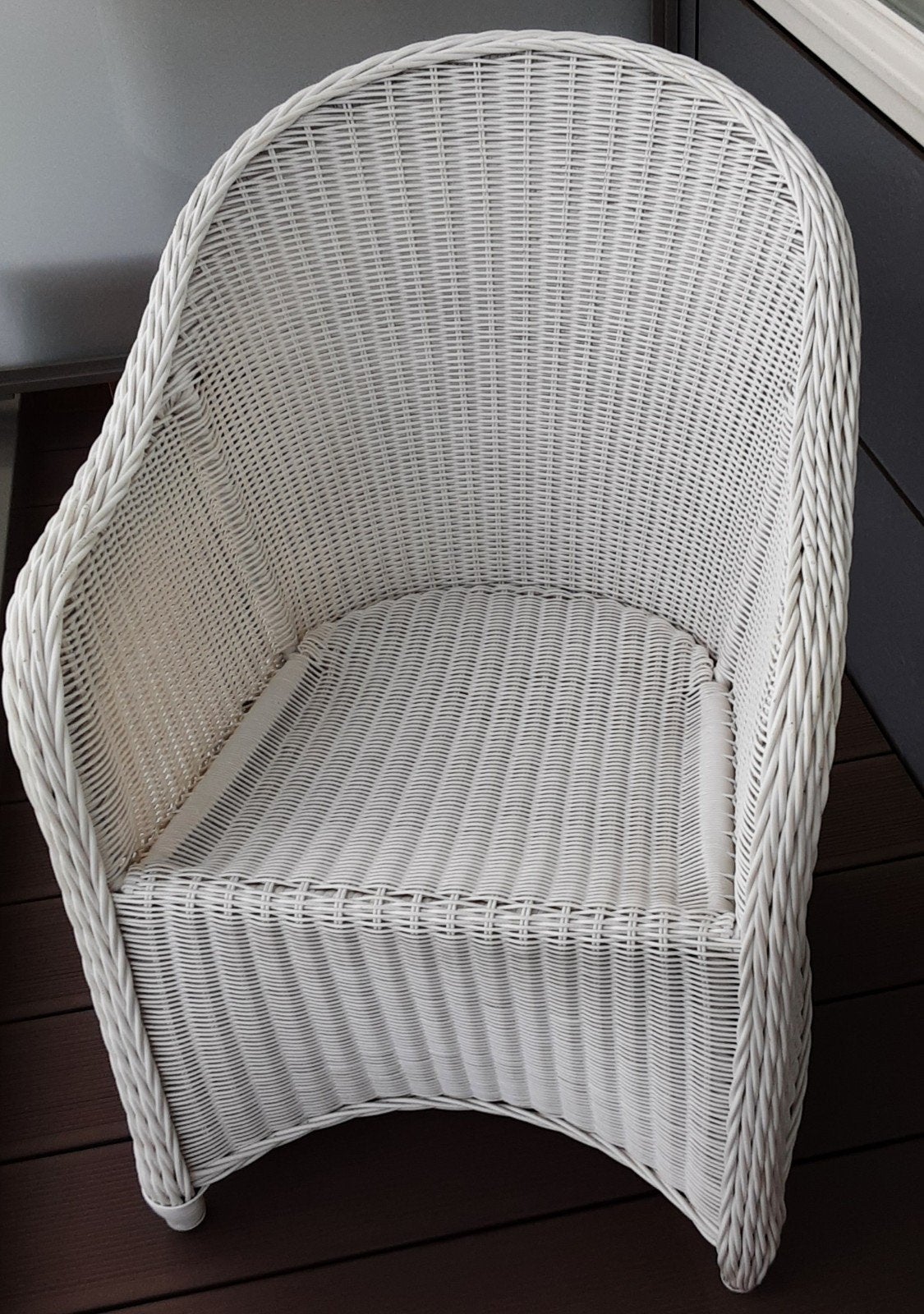 2 witte tuinstoelenn Model Wicker, Ophalen, Gebruikt, Kunststof