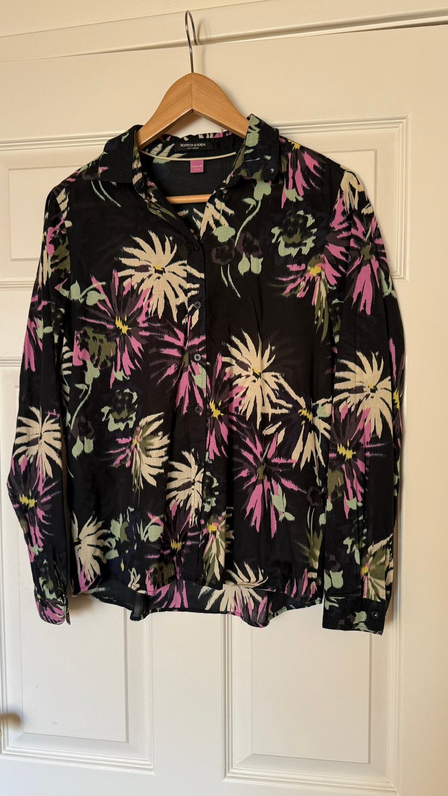 Scotch & Soda bonte zwarte blouse maat 36, Verzenden, Zwart, Scotch & Soda, Zo goed als nieuw