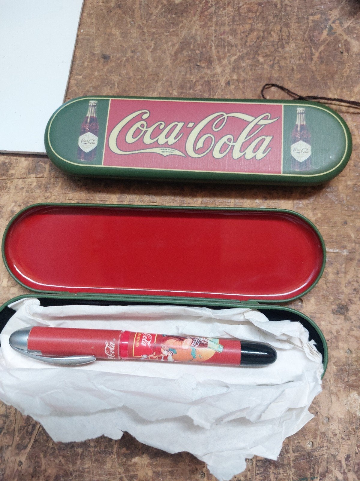 Coca-Cola Vulpen in Blikken Etui - Vintage Collectible, Ophalen of Verzenden, Gebruikt