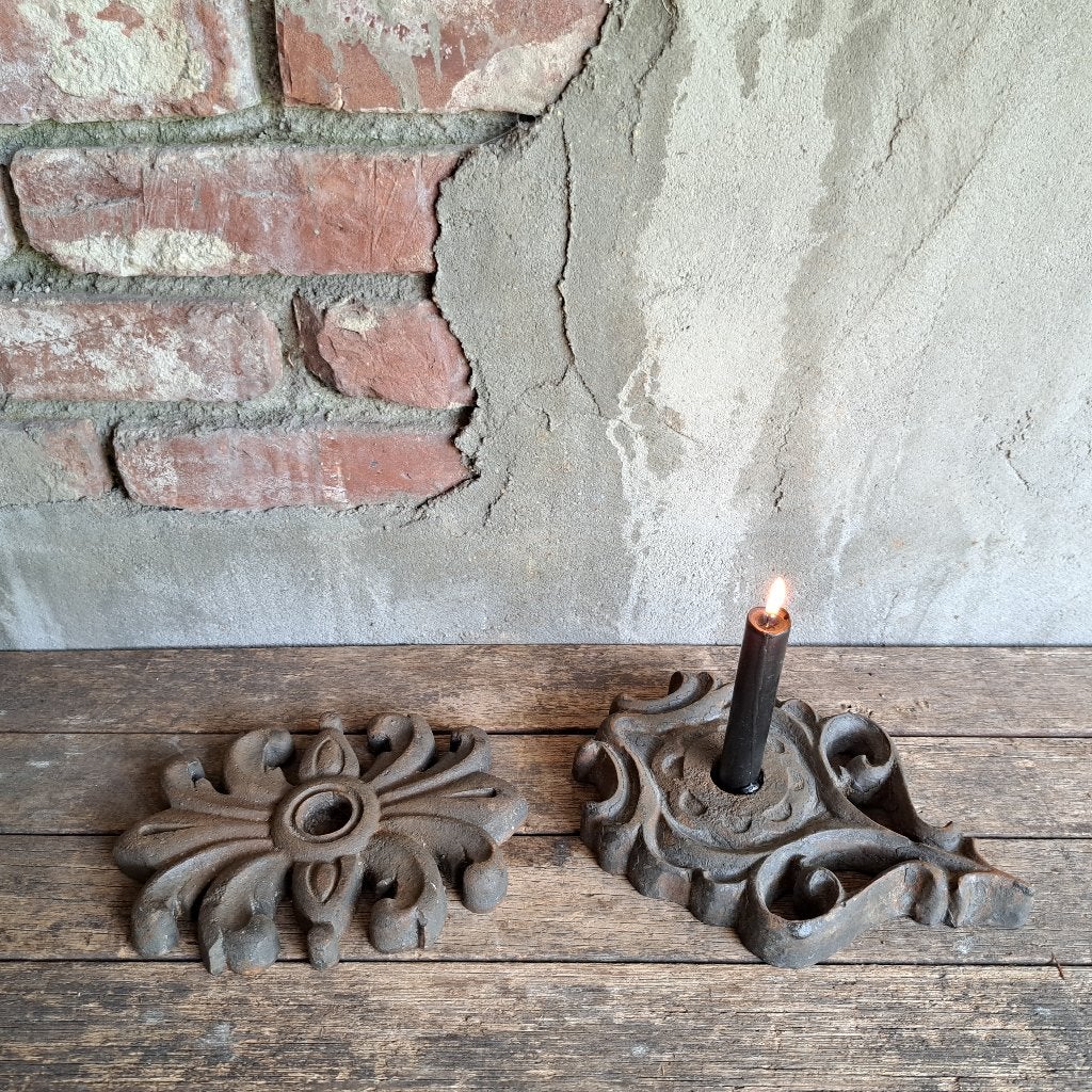 1x Landelijk gietijzeren ornament kandelaar *Etage3*, Huis en Inrichting, ., Ophalen of Verzenden, Zo goed als nieuw, .