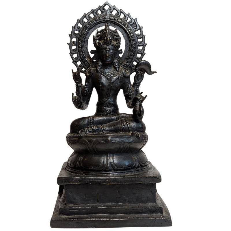 Bronzen Avalokiteshvara – Tibetaans/Nepalees – 028, Zwart, Gebruikt, 34 cm, Ophalen of Verzenden