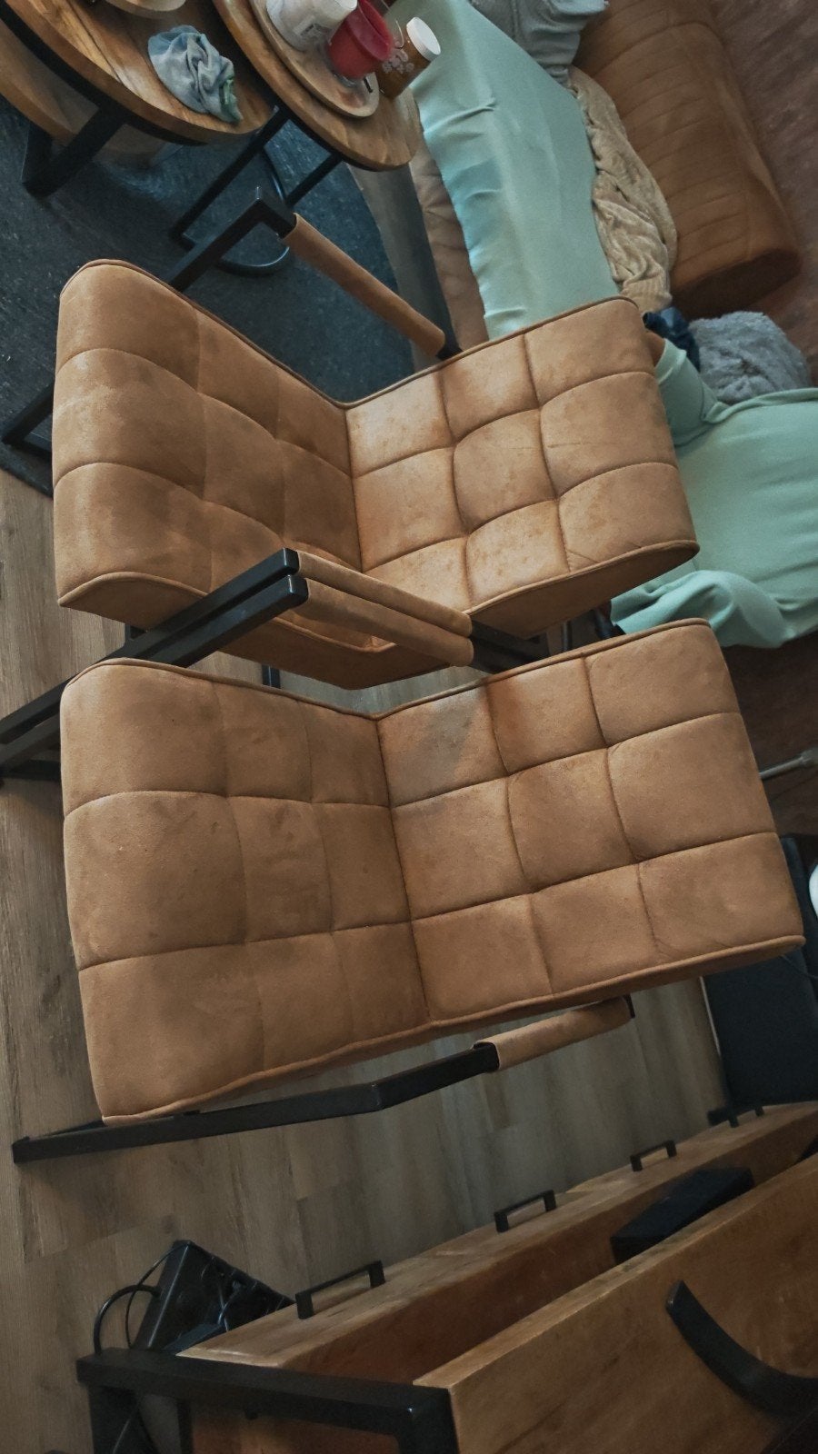 SET DEAL: 4 Nieuwe Eetkamerstoelen Milan Cognac Microvezel, Ophalen, Nieuw, Bruin