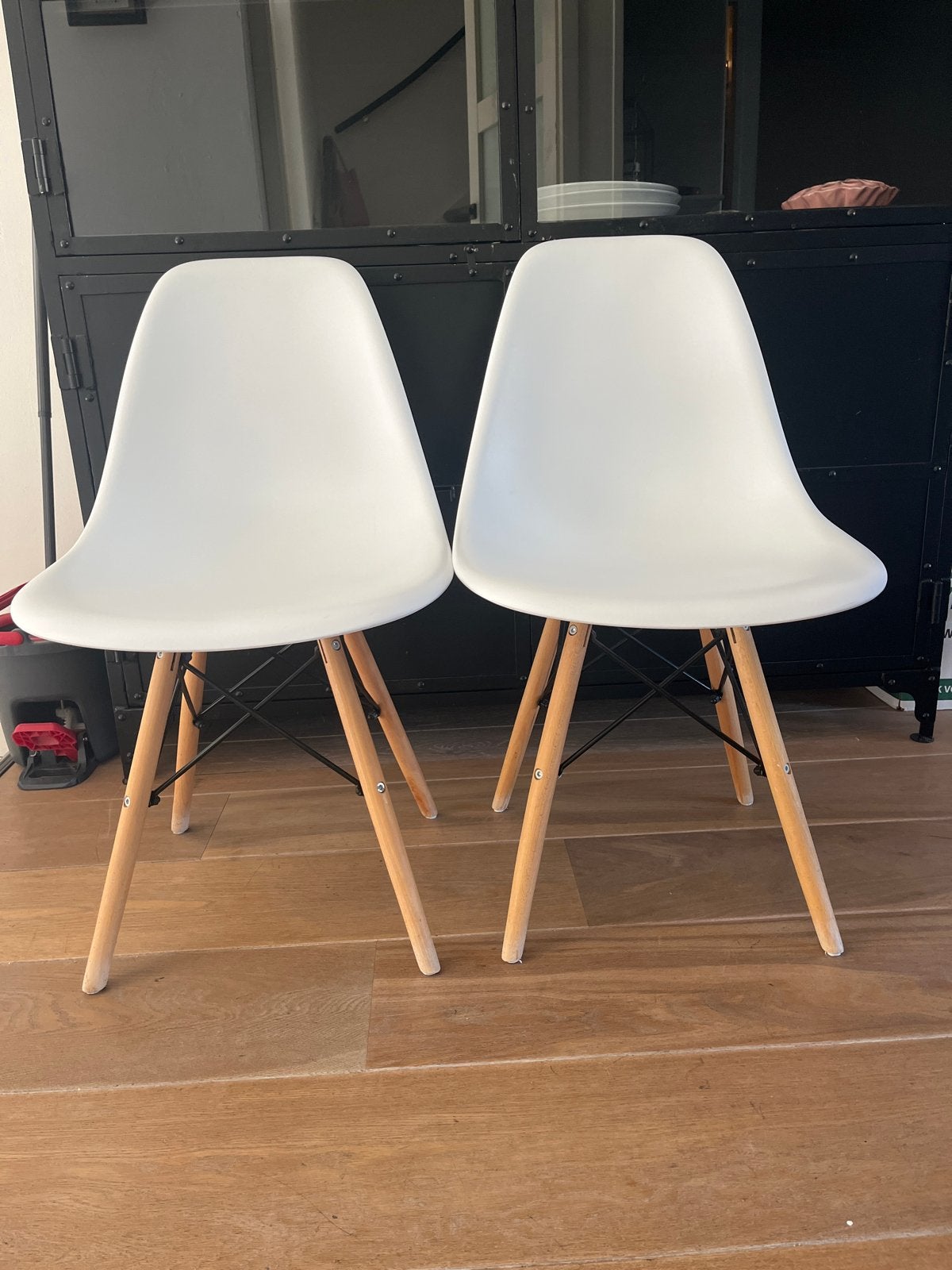 Set van 2 Replica Vitra Eames DSW stoelen - Wit, Gebruikt, Twee, Wit, Ophalen of Verzenden
