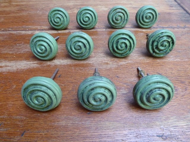 6 antieke knoppen, kast, Ophalen of Verzenden