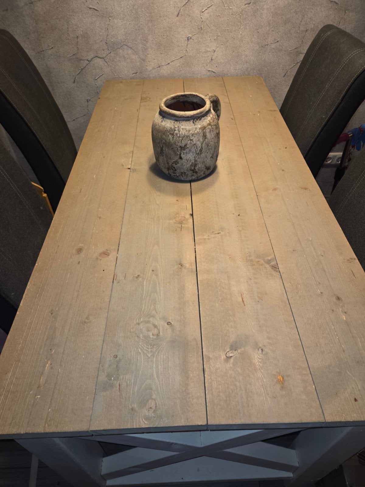 Robuuste eettafel van steigerhout, Ophalen, Gebruikt, 50 tot 100 cm, 150 tot 200 cm