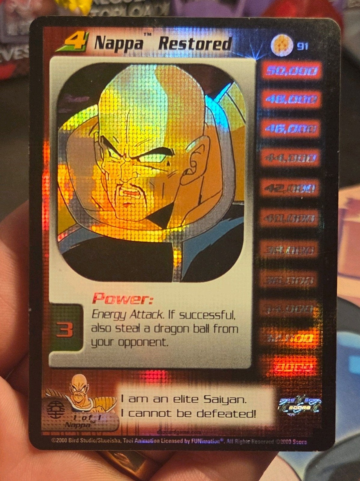 Nappa Restored 91 Frieza Saga Foil - EXC, Ophalen of Verzenden, Zo goed als nieuw, Foil