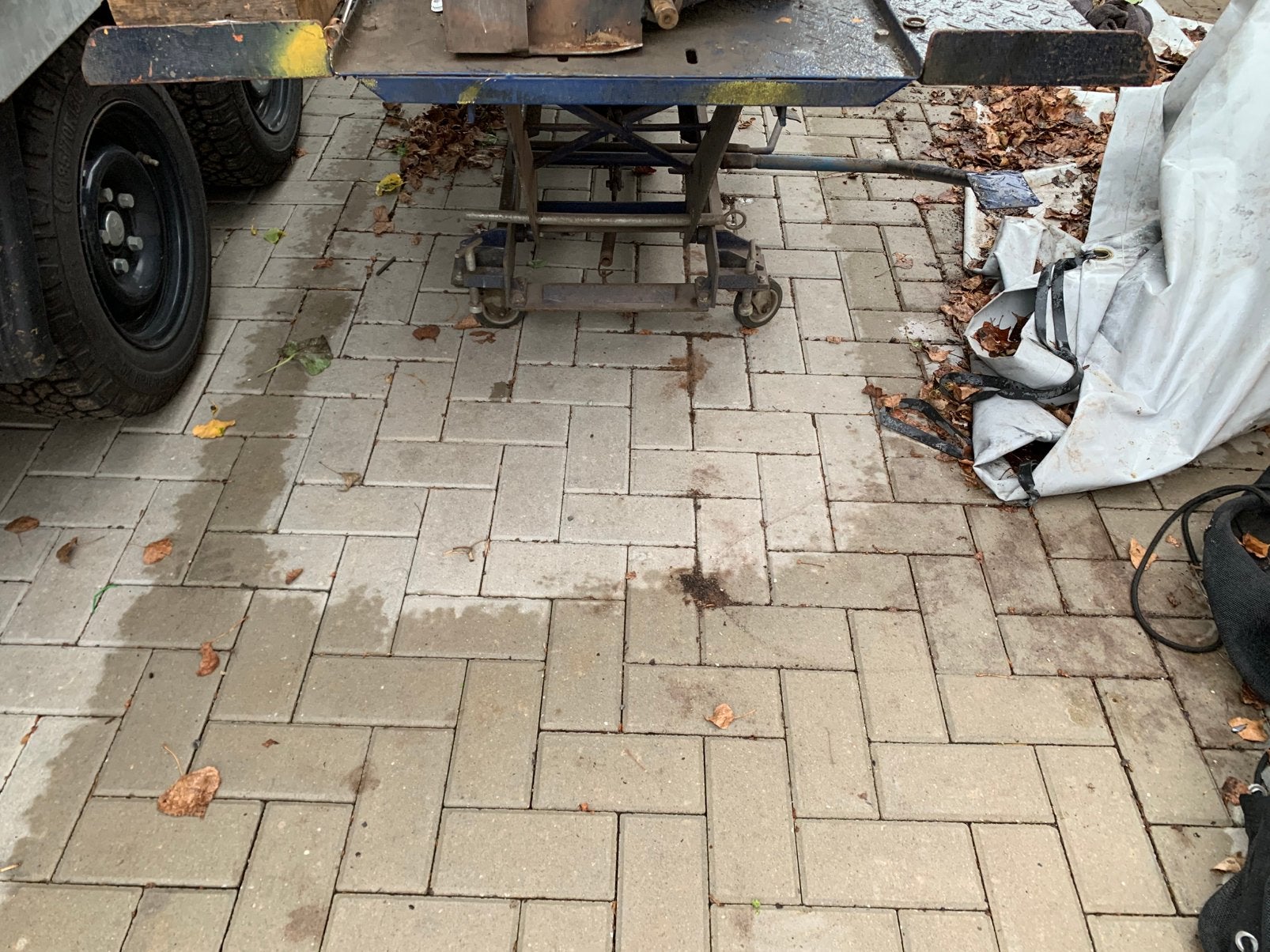Heftafel werkbank voor zitmaaier of motor, Ophalen, Zo goed als nieuw, 50 cm of meer