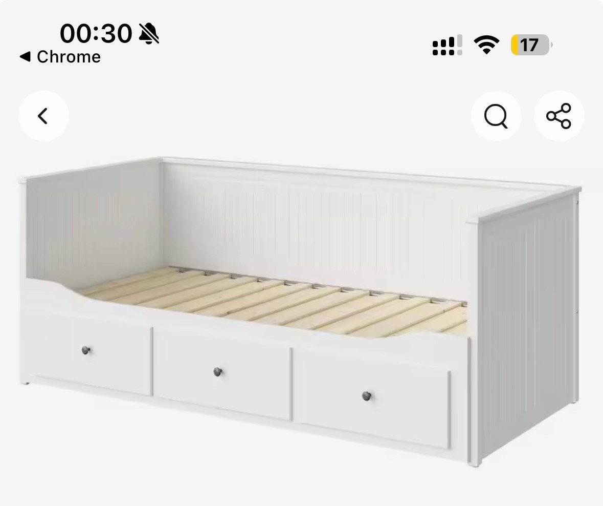 Hemens ikea bed, Ophalen, Gebruikt, Eenpersoons, Wit