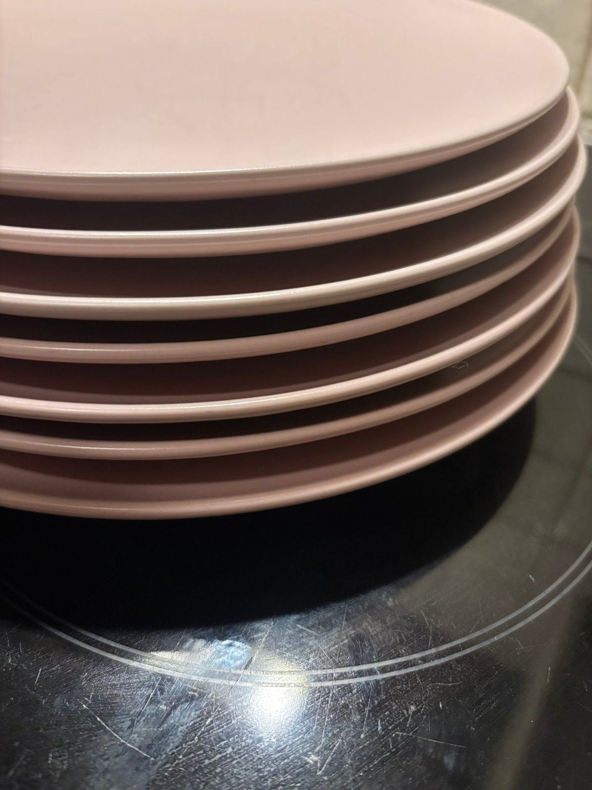8 roze dinerborden Ikea, Ophalen of Verzenden