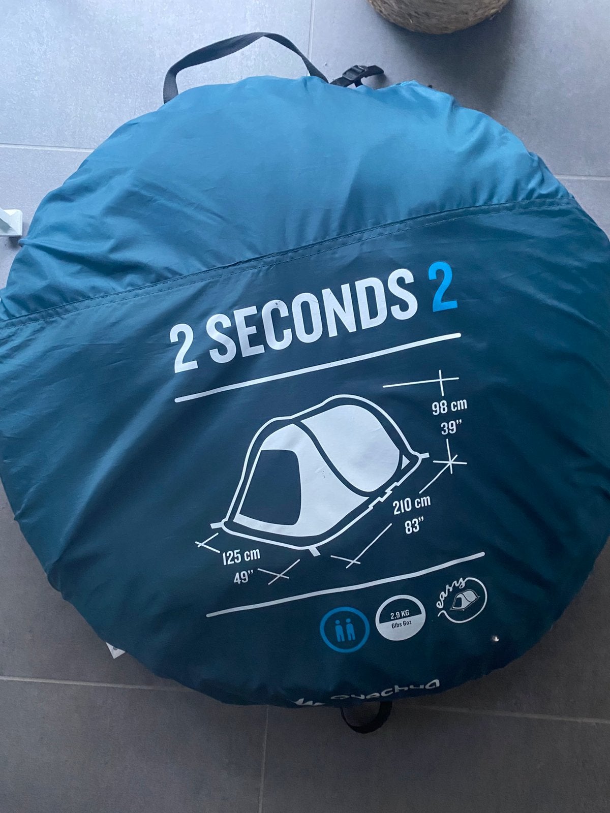 2 seconds tent Decathlon, Ophalen, Zo goed als nieuw, Tot en met 2
