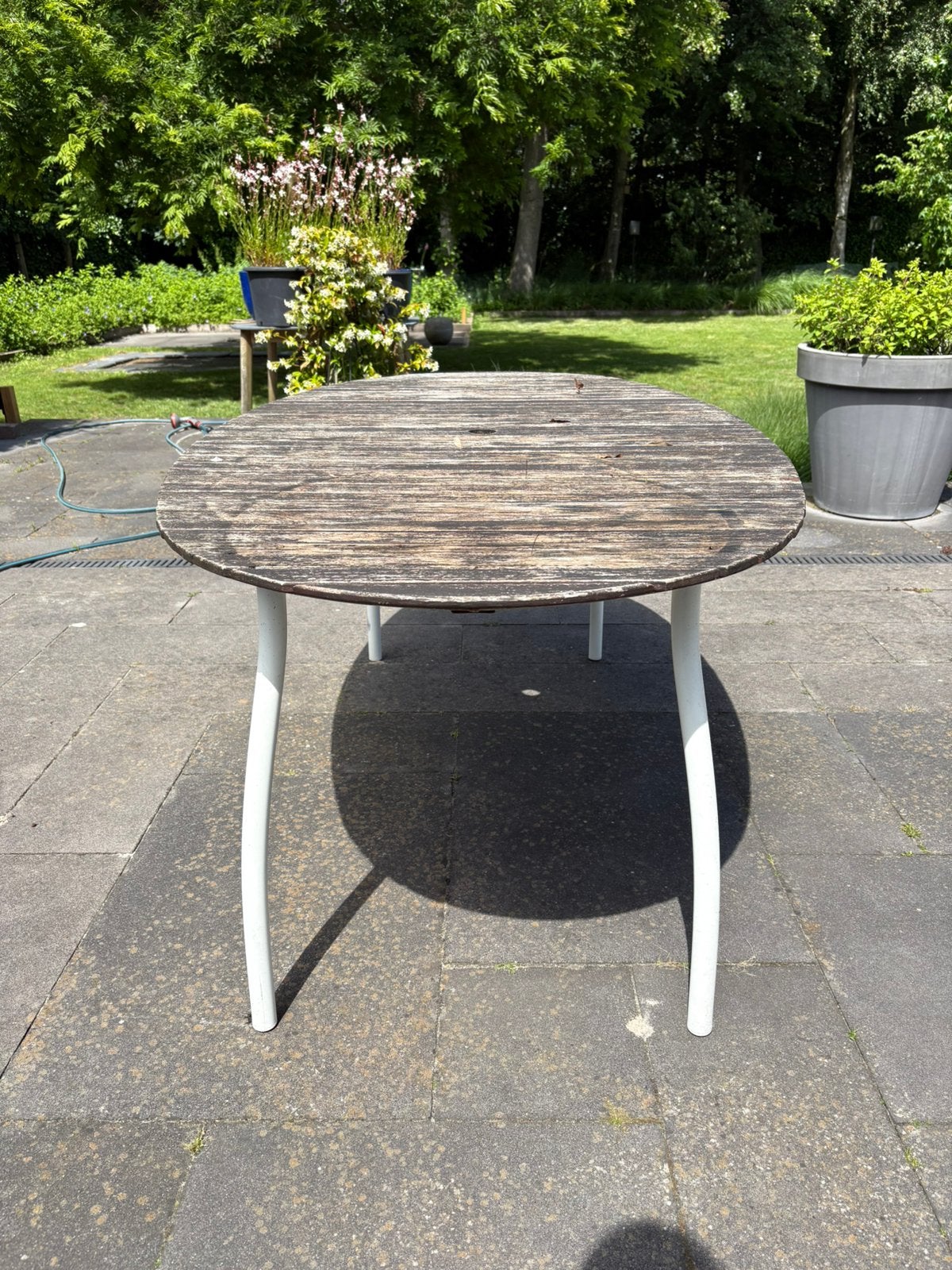 Tuintafel ovaal, Ophalen, Gebruikt, Ovaal, Hout
