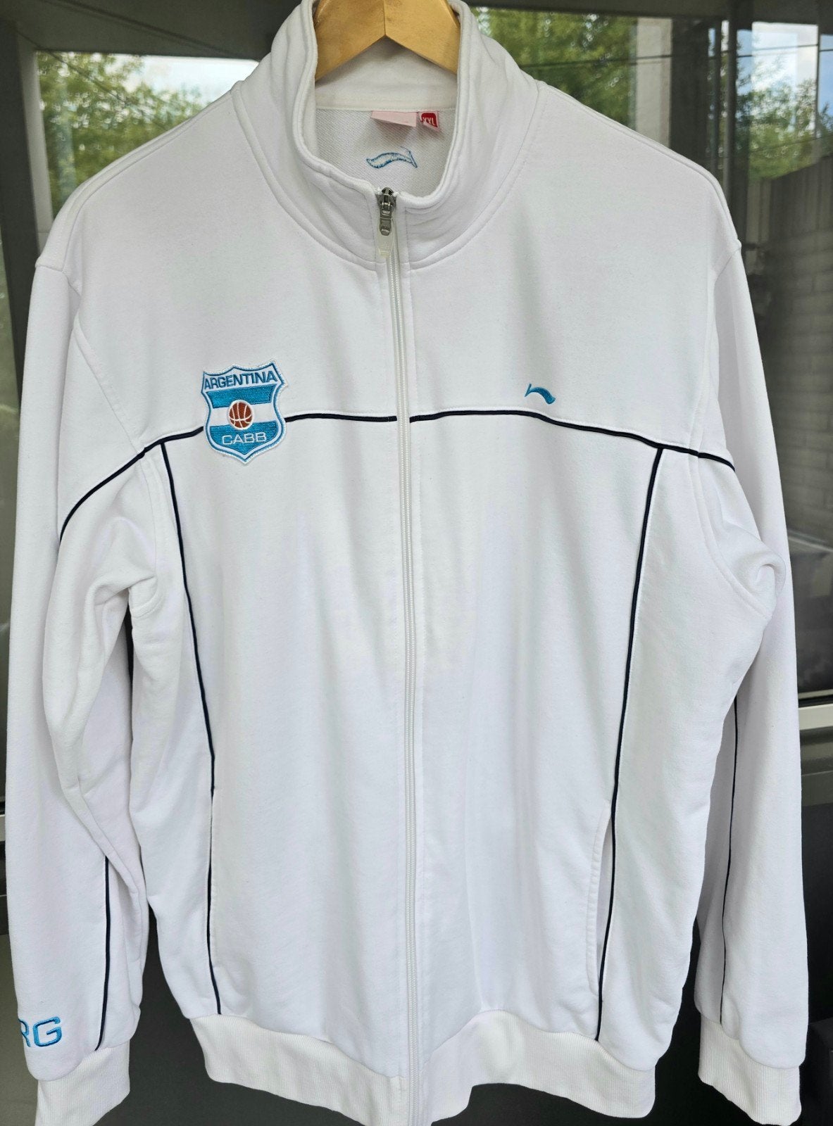 Uniek Vintage Argentinië Basketbal CABB  Trainingsjack (XXL), Wit, Overige maten, Ophalen of Verzenden, Zo goed als nieuw