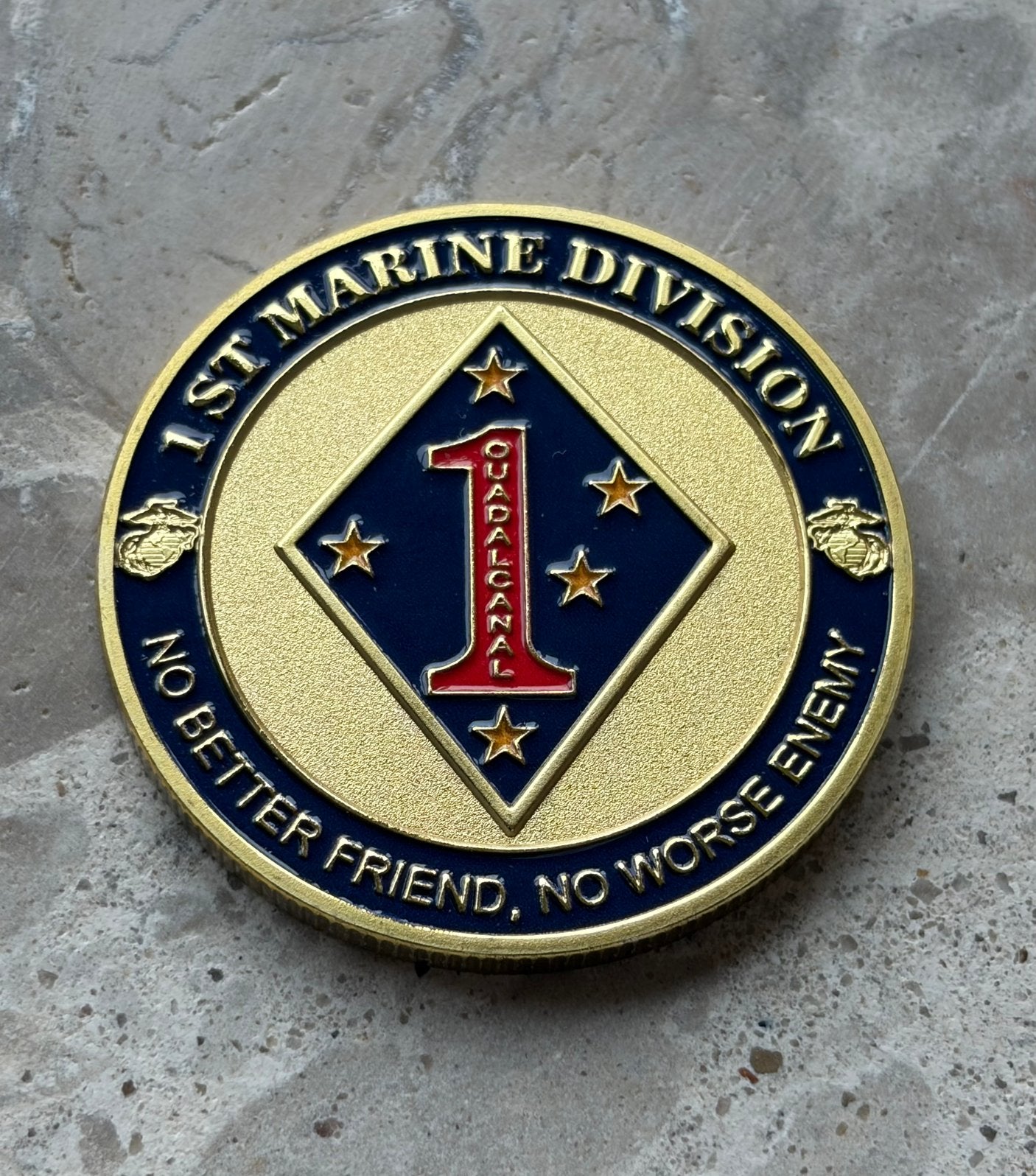 US Marine Corps 1st marine division coin, Verzamelen, Militaria | Algemeen, Ophalen of Verzenden, Marine, Amerika, Embleem of Badge