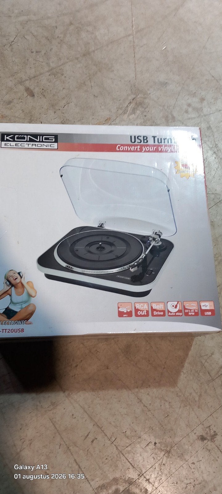 Nieuwe König Electronic USB Platenspeler in Doos, Nieuw, USB-aansluiting, Platenspeler, Ophalen