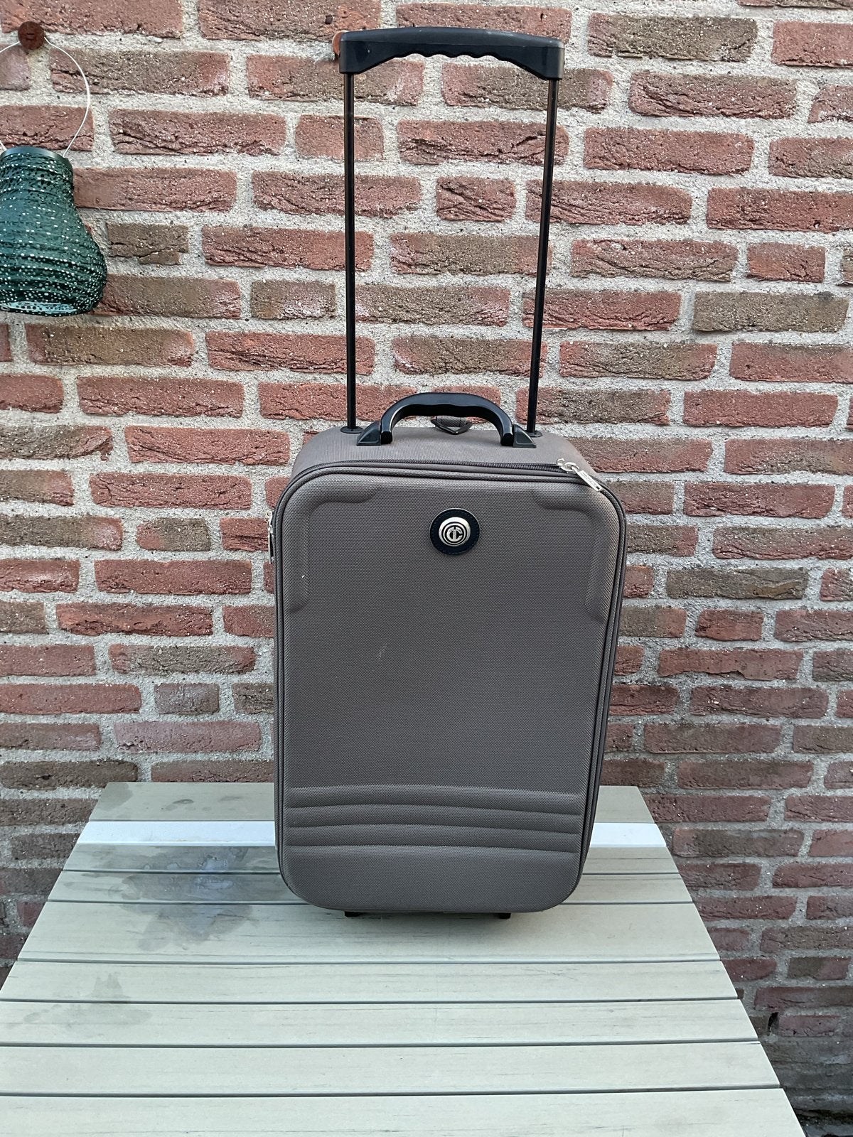 Carlton donkergroene trolley koffer met wieltjes en handvat, Overige materialen, Gebruikt, 50 tot 60 cm, Ophalen of Verzenden