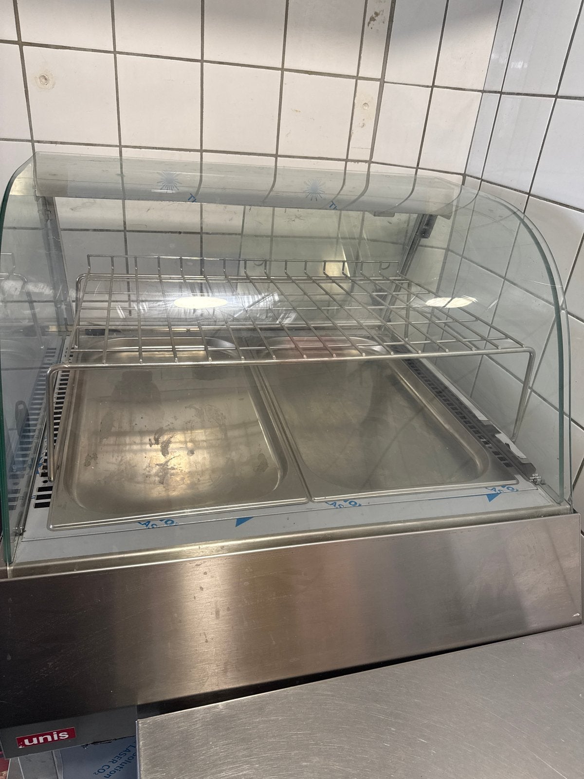 RVS Vitrine met Warmhoudfunctie, Ophalen of Verzenden, Gebruikt, Overige typen