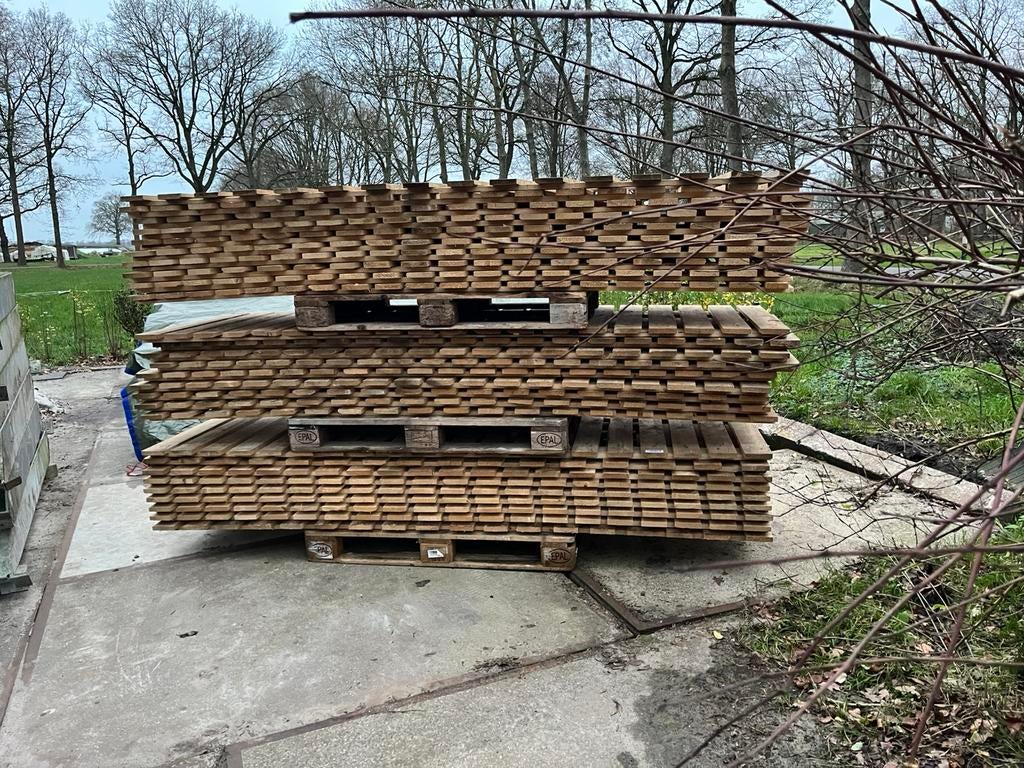 Houten tuinhekken 2.70 lang en 105cm hoog, Ophalen, Gebruikt, Hout, Tuinhek