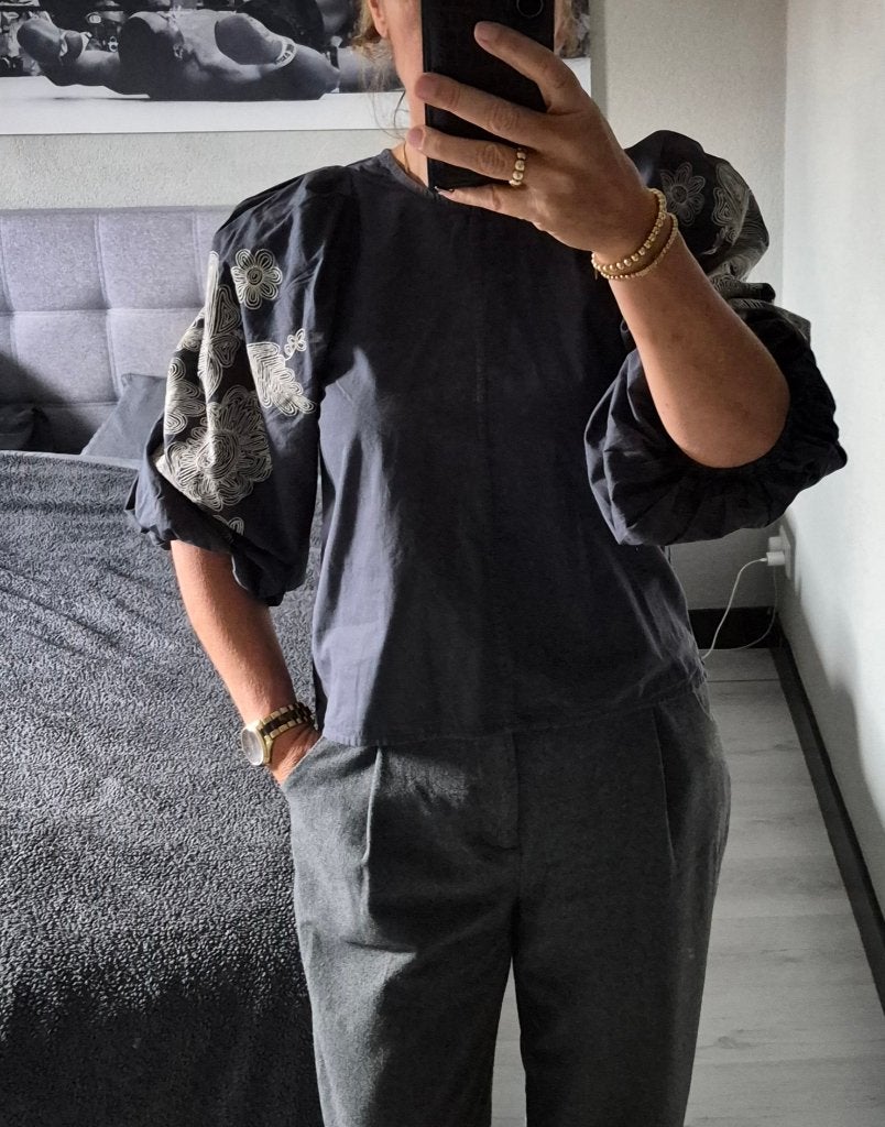 Prachtige grijze blouse van By Bar, maat S, By bar, Ophalen of Verzenden, Zo goed als nieuw, Maat 36 (S)