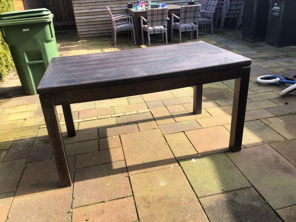 Stevige Eiken Buiten Tafel - L140xB80xH77 cm, Ophalen, Gebruikt, Rechthoekig, Hout